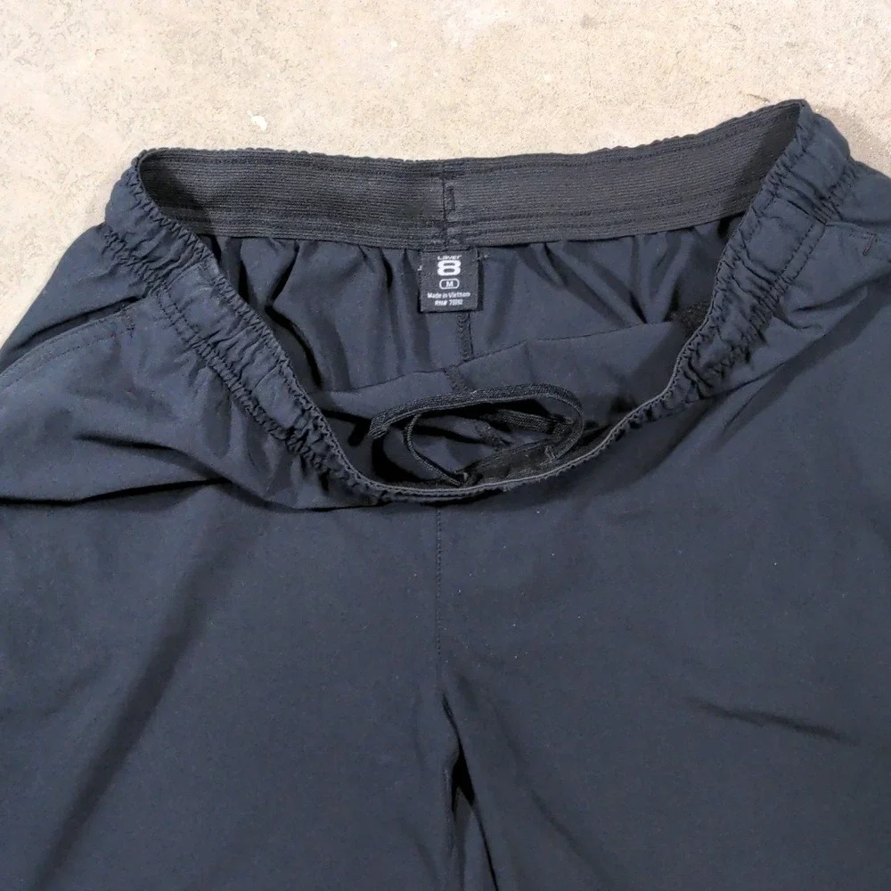 Layer 8 Womens Athletic Shorts Black Medium M Drawstring Elastic Waist Gym Run - Picture 4 of 9